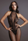 Le Désir Fishnet and Lace Bodystocking - One Size
