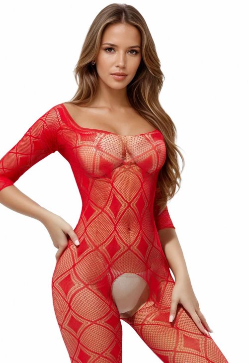 SoftLine Collection Bodystocking 2037 red