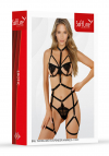 SoftLine Collection Set bra,thong and suspender harness 11031 black