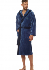 Szlafrok męski z kapturem L&L 2107 Falco navy