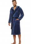 Szlafrok męski z kapturem L&L 2107 Falco navy