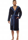 Szlafrok męski z kapturem L&L 2107 Falco navy