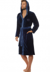 Szlafrok męski z kapturem L&L 2107 Falco navy
