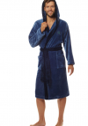 Szlafrok męski z kapturem L&L 2107 Falco navy