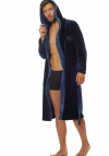 Szlafrok męski z kapturem L&L 2107 Falco navy