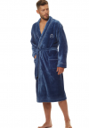 Szlafrok męski z kołnierzem L&L 2111 Luca navy