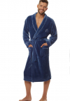 Szlafrok męski z kołnierzem L&L 2111 Luca navy