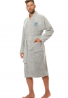 Szlafrok męski z kołnierzem L&L 2116 Soft szary