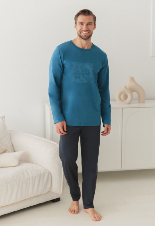 Taro 3672 Piżama Męska Długa Rafael S-2Xl