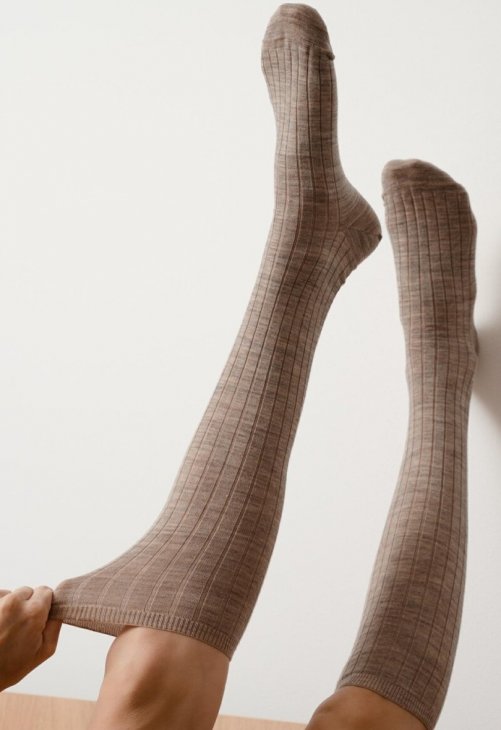 Steven Podkolanówki Damskie Merino Wool Prążek 130