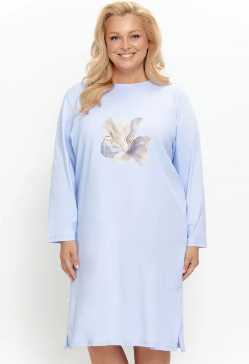 Bawełniana koszula nocna z długim rękawem Taro Selia  3661 2XL-3XL