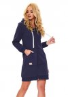 Doctor Nap Granatowy szlafrok typu homewear z bawełny organicznej SMZ.9756