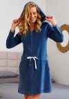 Doctor Nap Niebieski welurowy szlafrok od S do 3XL SWO.1008