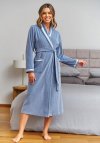 Szlafrok damski welurowy Doctor Nap SWA.1078 niebieski
