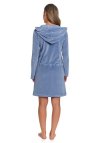 Doctor Nap Niebieski welurowy szlafrok na suwak od S do 3XL SWO.1008