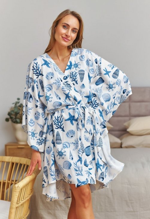 Doctor Nap Białe kimono z wiskozy Seaside bestseller SWW.7432