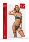 SoftLine Collection Bra,garter set,thong and necklace 110915 green