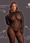 Le Désir Roxy - Leopard Open Knit Cat Suit - Size - Black