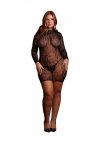 Le Désir Roxy - Sexy Leopard Mesh Cheeky Dress - Size - Black