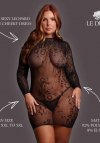 Le Désir Roxy - Sexy Leopard Mesh Cheeky Dress - Size - Black