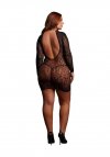 Le Désir Roxy - Sexy Leopard Mesh Cheeky Dress - Size - Black