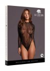 Le Désir Roxy - Sexy Leopard Mesh Crotchless Bodysuit - One Size - Black