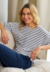 Bawełniana piżama damska z rękawem 3/4 Doctor Nap PM.7122 granatowa