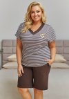 Doctor Nap Piżama damska w paseczki Plus Size PB.7471