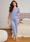 Bawełniana piżama damska z krótkim rękawem Doctor Nap PM.7267  niebieska
