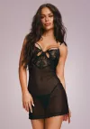 Seksowna koszulka nocna ze stringami Obsessive Matildea czarna
