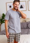 Doctor Nap Męska piżama ze spodenkami w kratkę PMB.5153