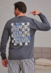 Bawełniana piżama męska z długim rękawem Doctor Nap PMB.7524 grafitowa