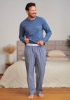 Doctor Nap Piżama męska z logowaną gumą i spodniami w paski PMB.7522