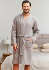 Doctor Nap Beżowy szlafrok męski waffle SMW.7421