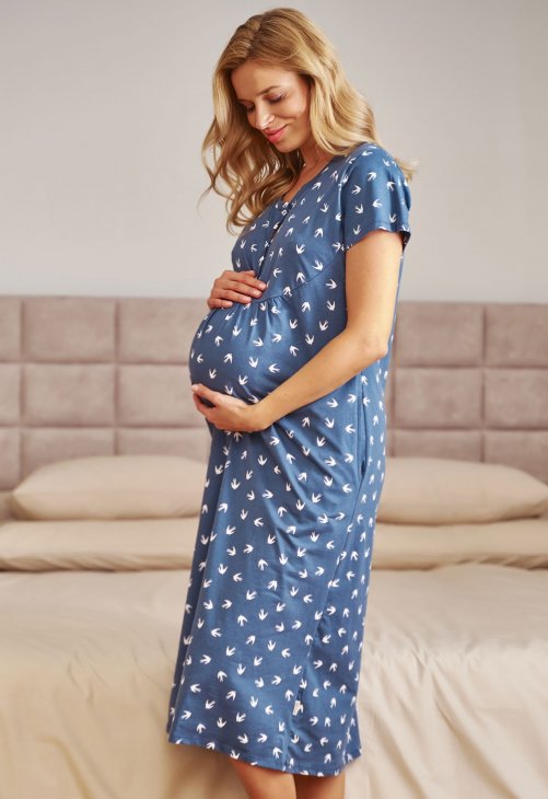 Doctor Nap Długa koszula nocna w jaskółki TM.4119