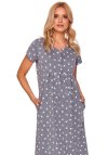 Doctor Nap Długa szara koszula nocna w jaskółki TM.4119