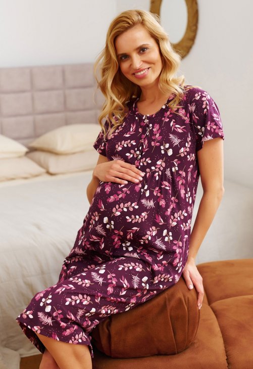 Doctor Nap Długa koszula nocna w kolorze burgundy TM.4119
