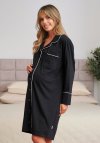 Doctor Nap Czarna koszula nocna NOIR z kieszeniami TCB.7529