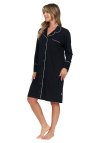 Doctor Nap Czarna koszula nocna NOIR z kieszeniami TCB.7529