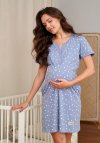 Doctor Nap Niebieska koszula ciążowa z wygodnym zapięciem TB.7556