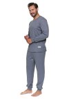 Prążkowana piżama męska z długim rękawem Doctor Nap PMB.7568 szara