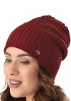 Dwuwarstwowa czapka damska prążkowana beanie Ajs 52-302