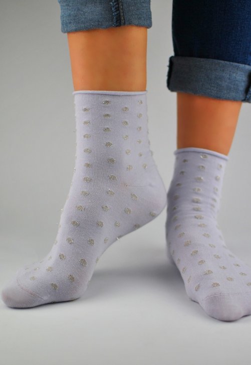Noviti SKARPETY BEZ ŚCIĄGACZA LUREKS W KROPKI SB024