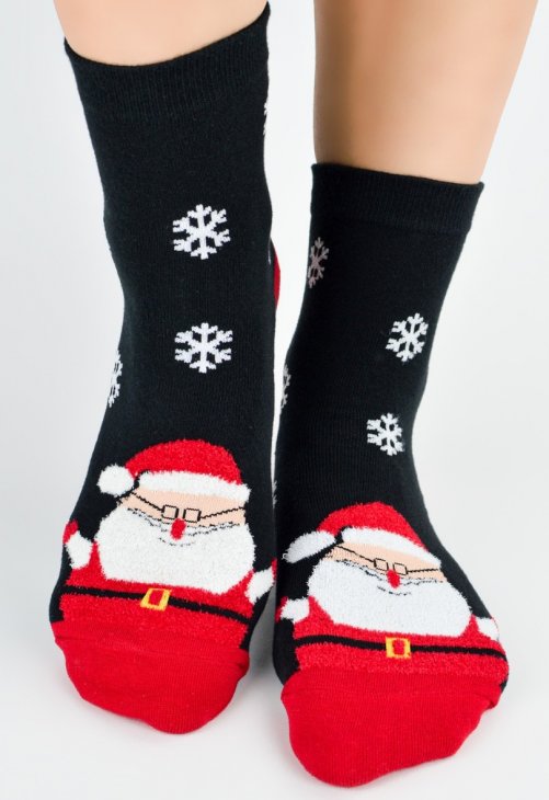 Noviti Skarpety baw XMAS Mikołaj czarne EUR 36-41
