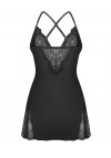 Zmysłowy komplet babydoll i stringi Obsessive Sparkly Night czarny