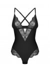 Zmysłowe body koronkowe z odkrytymi plecami Obsessive Sparkly Night czarne