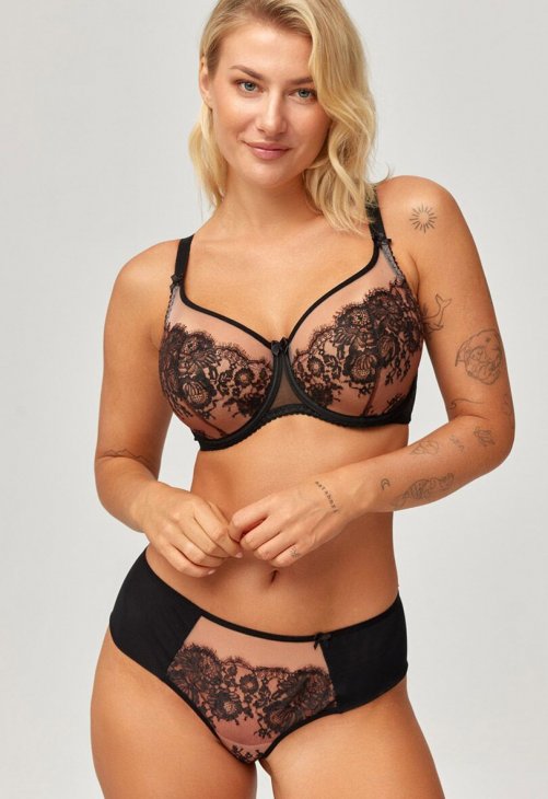Azal Biustonosz Soft Biustonosz Semi-soft Model Sara 222981 Black/Beige
