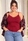Donna 106 bordowy plus size podkoszulek