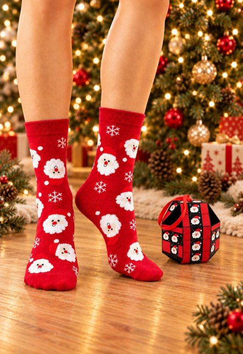 Noviti SKARPETY BAWEŁNIANE XMAS SB229